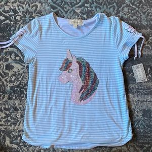 Girls size 12 BTween Unicorn Shirt.  NWT
